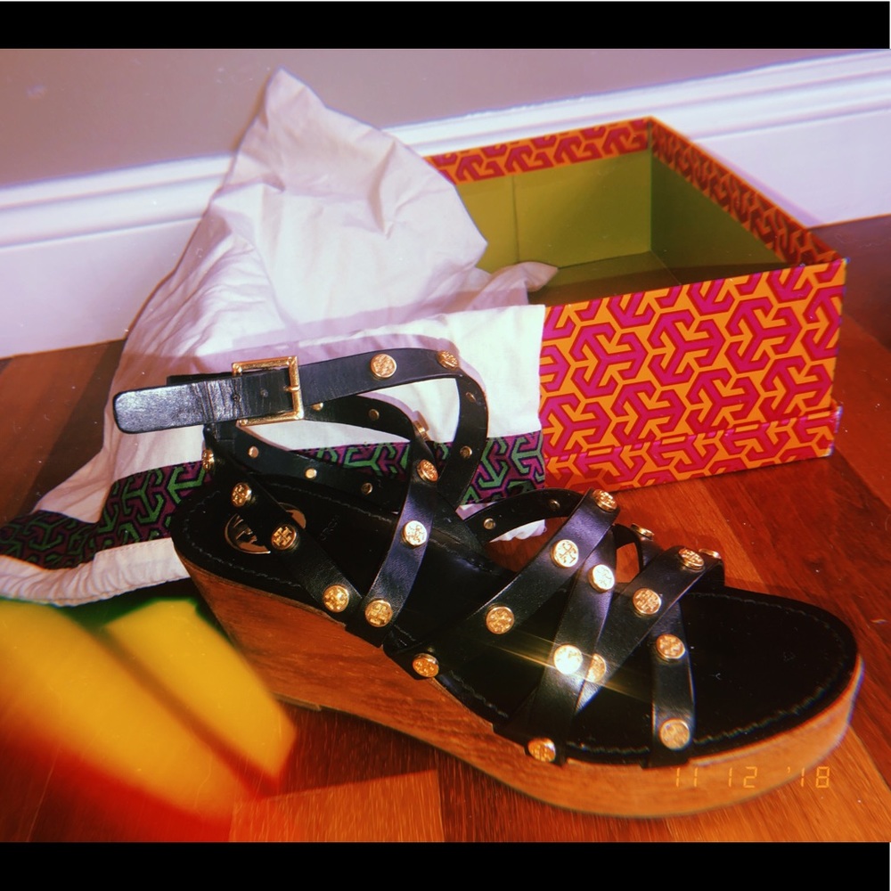 Tory Burch Darren Leather wedges